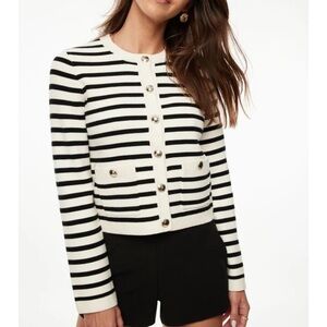 Dynamite Black and White Striped Cardigan